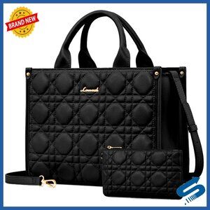 PU Leather Top Handle Shoulder Bag with Adjustable Strap and Interior Pockets